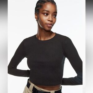 Aritzia Glendale Waffle Long Sleeve - Black